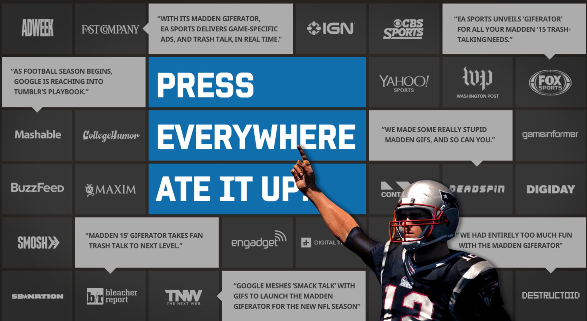 Press coverage of Madden Giferator