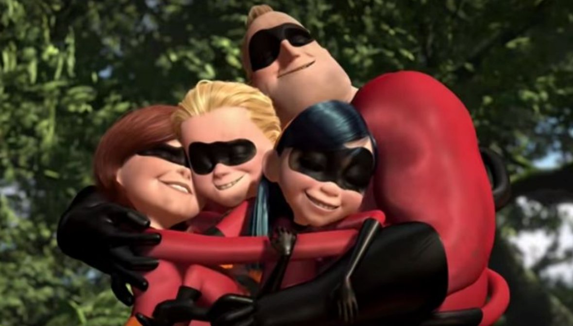 The Incredibles family hug