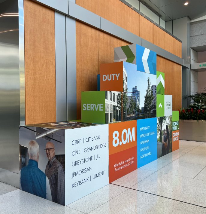 Multifamily Impact Summit environmental graphics installed