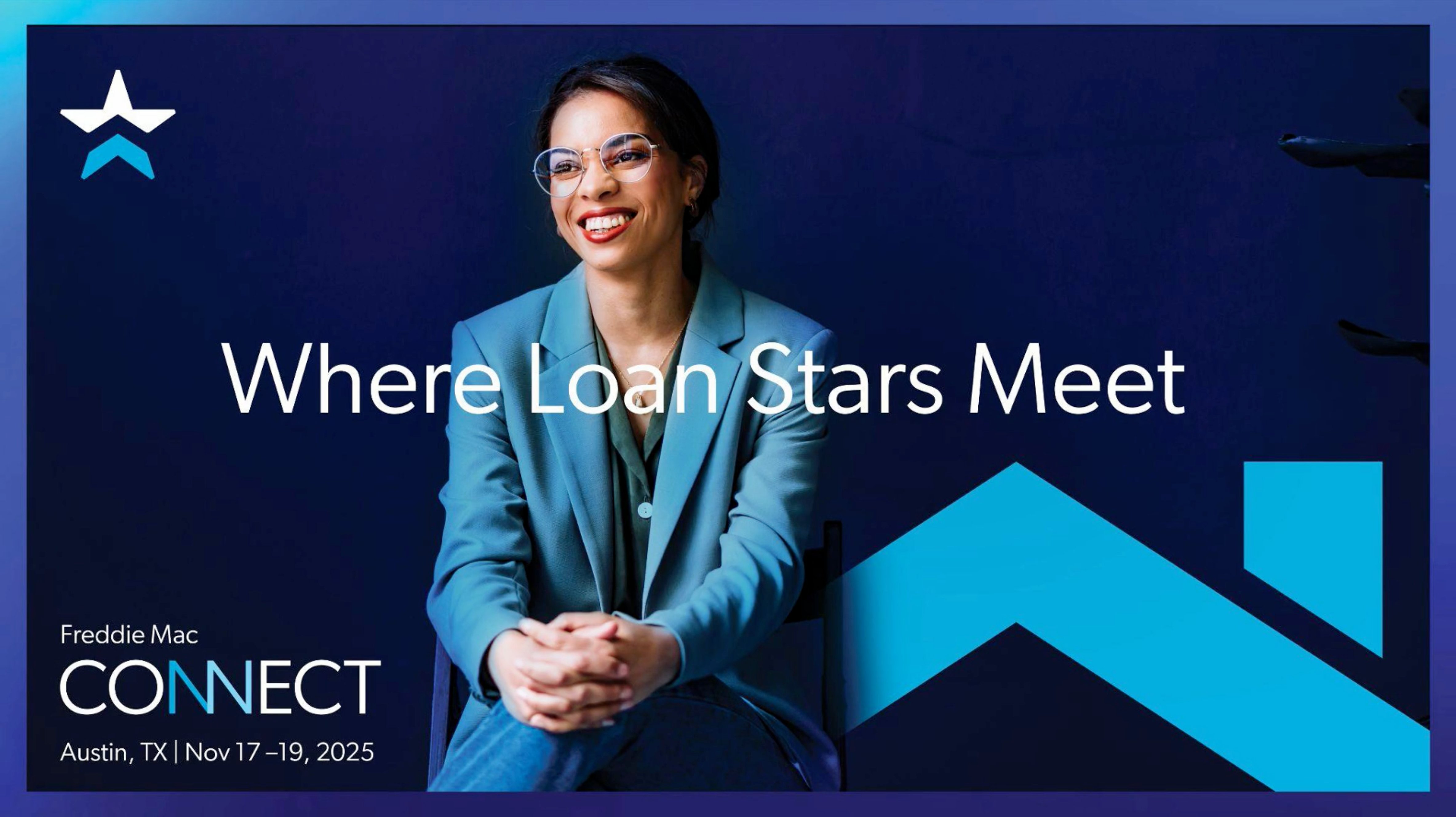 CONNECT hero visual - Where Loan Stars Meet (female presenter)