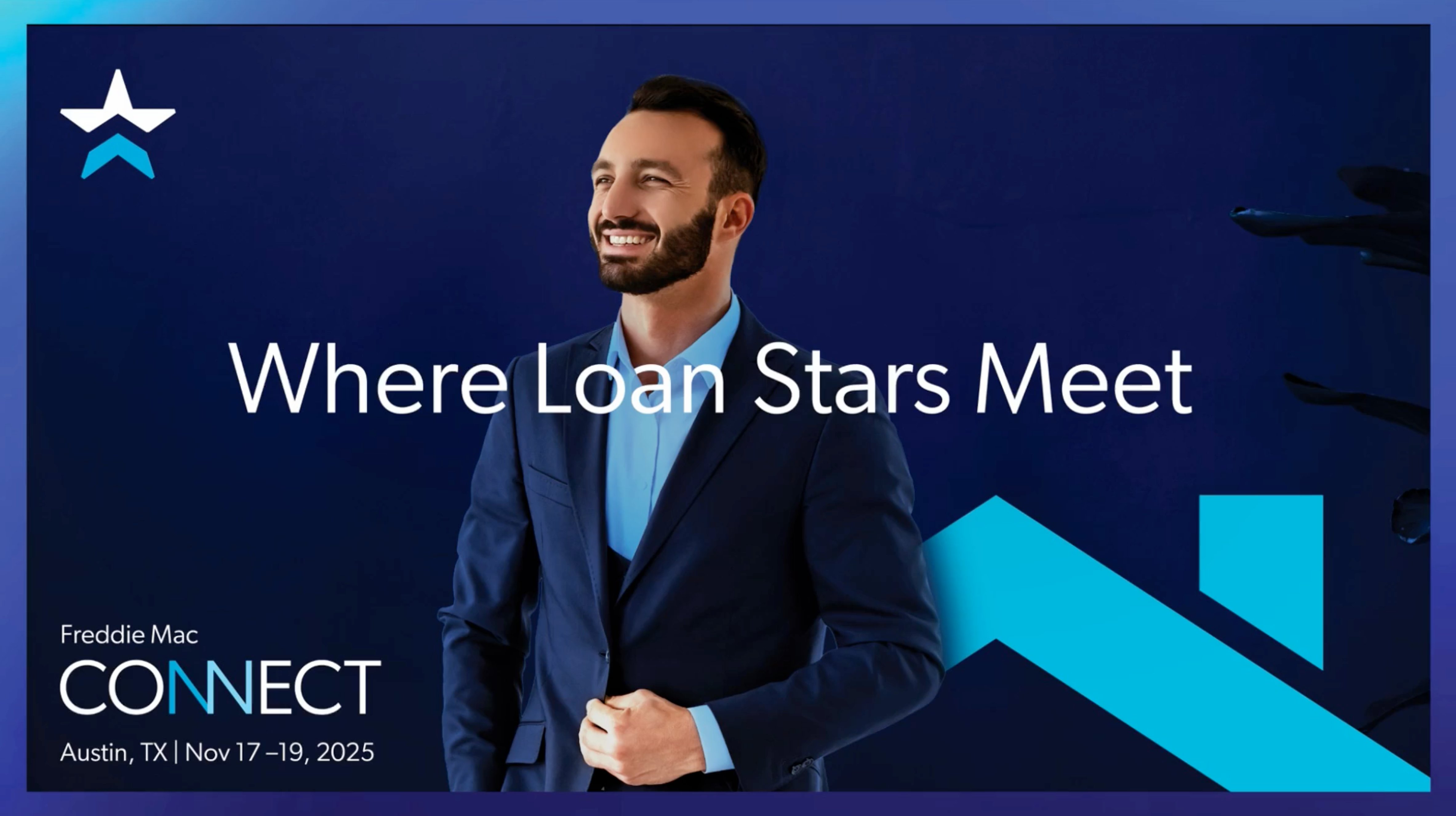 CONNECT hero visual - Where Loan Stars Meet (male presenter)