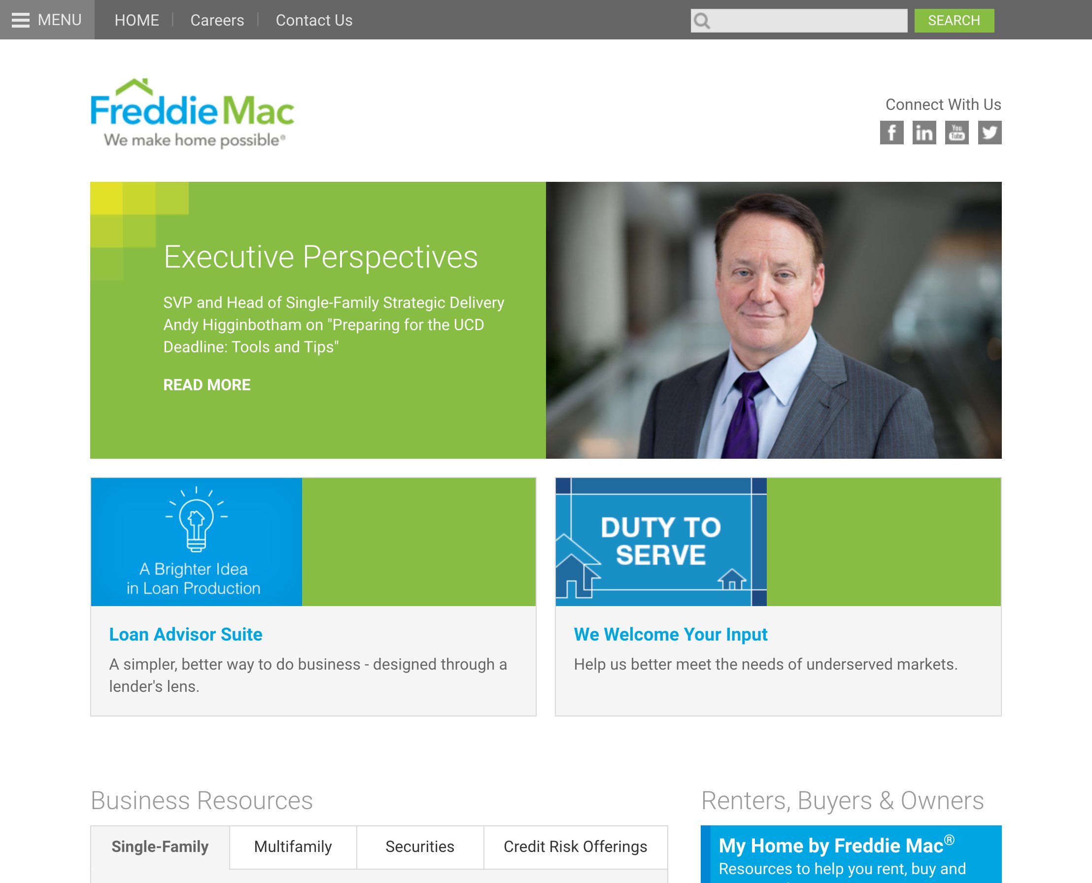 Corporate website before - fragmented design
