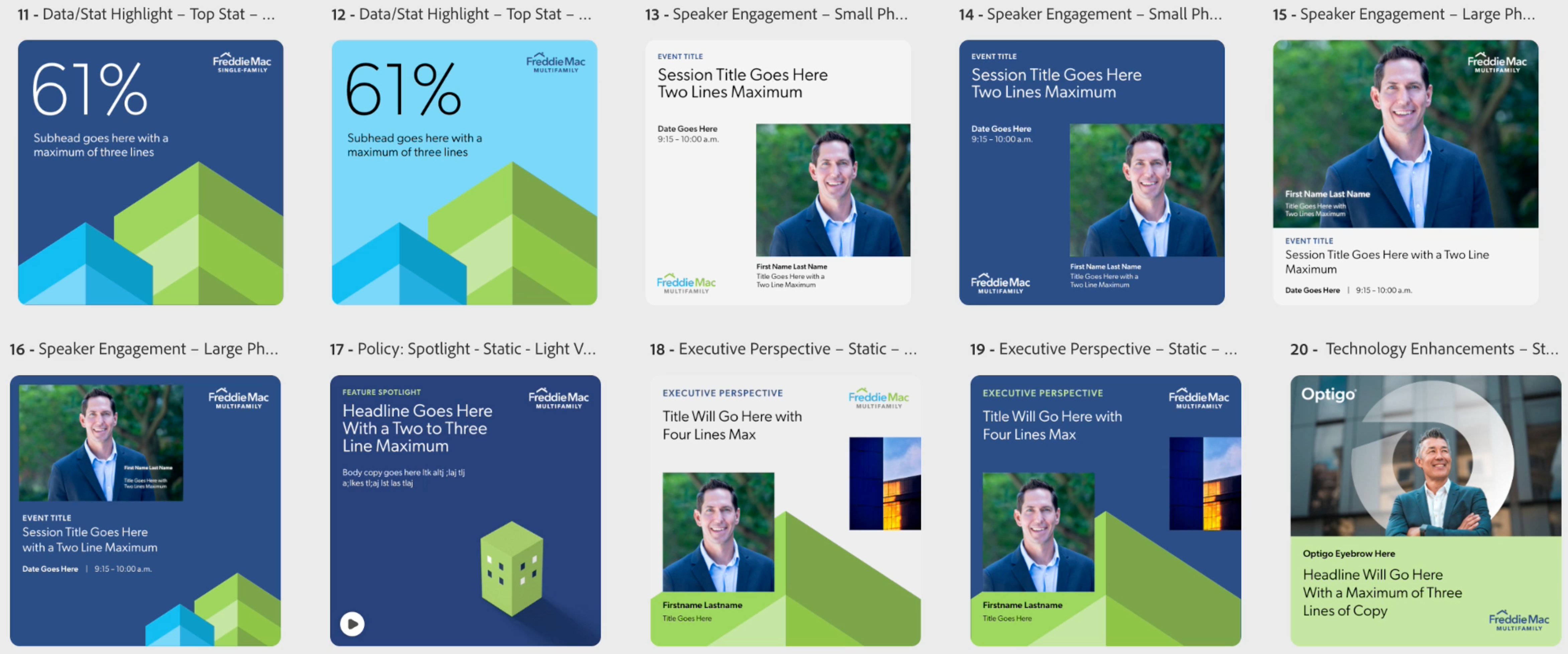 Multifamily presentation templates and slide layouts